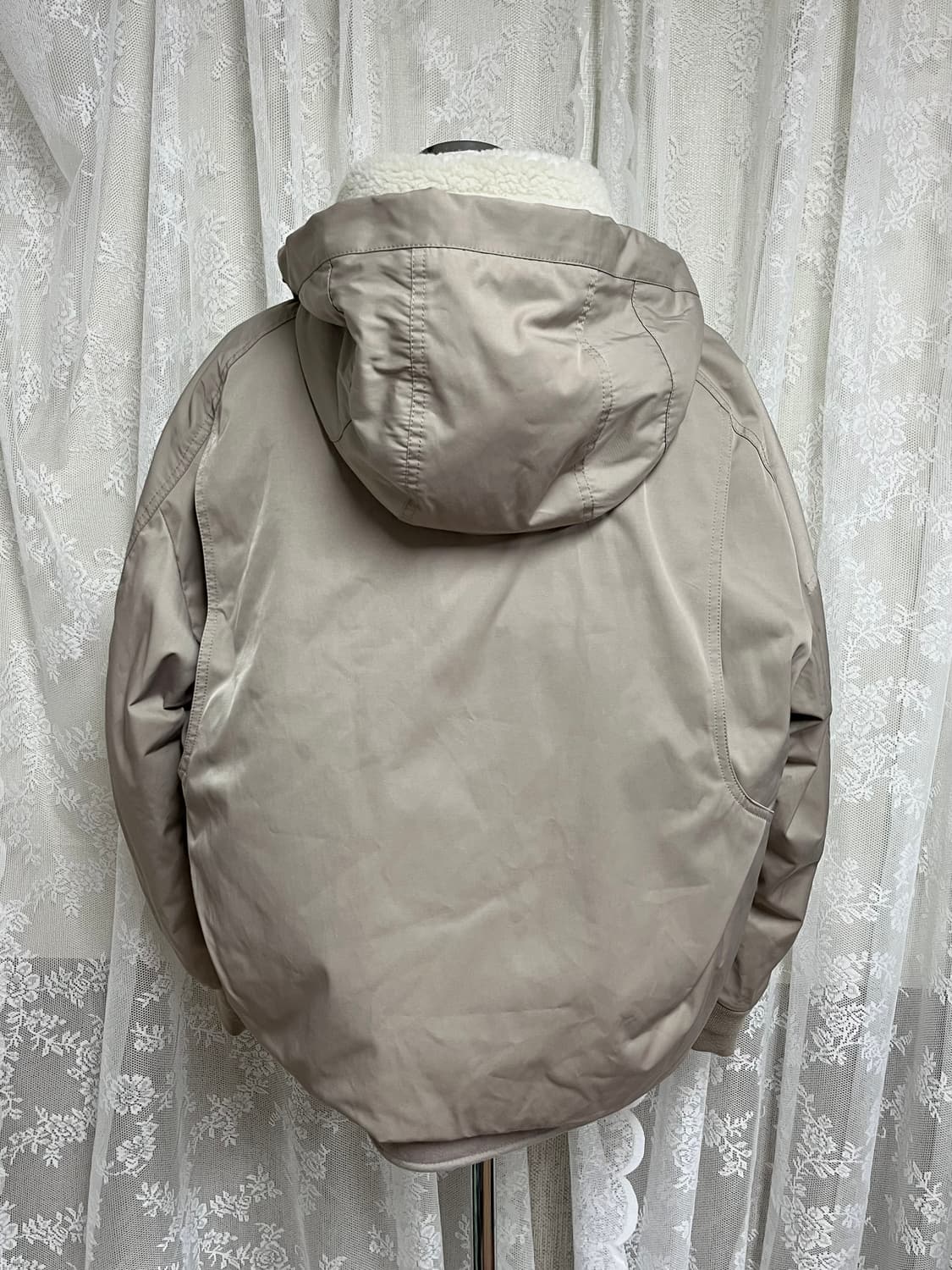 105) 시스템 옴므 시어링 레이어 패딩 점퍼 베이지 상품이미지3