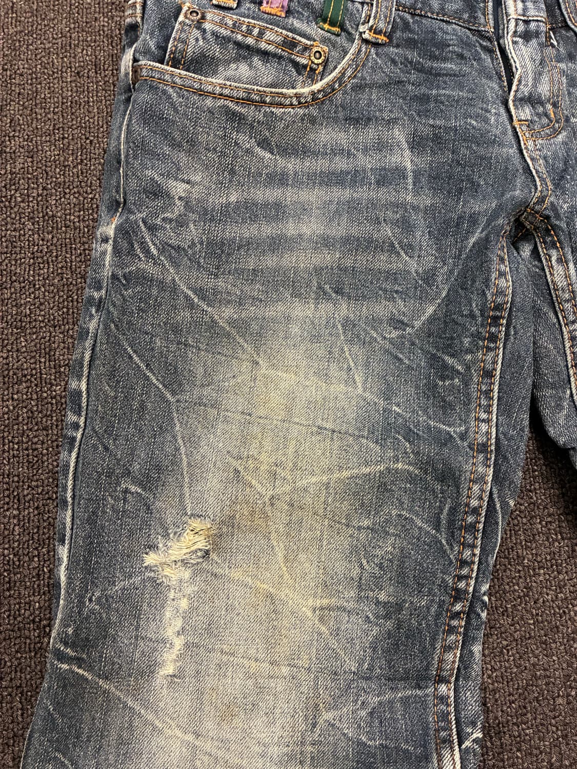 76)NYLAUS clothing 빈티지 레이어드 워싱 데님팬츠 상품이미지7