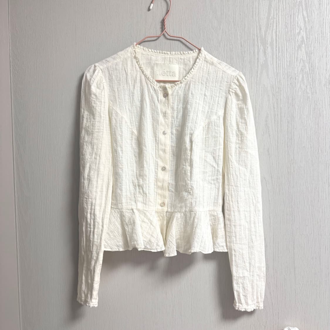 (s) 플레따 레이스 블라우스 크림 상품이미지2