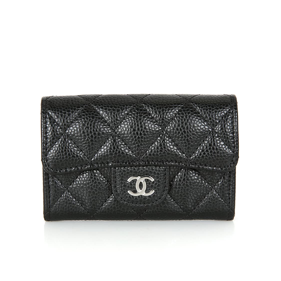 샤넬 클래식 캐비어 플랩 카드지갑 똑딱이 블랙 지갑 AP0214 상품이미지1