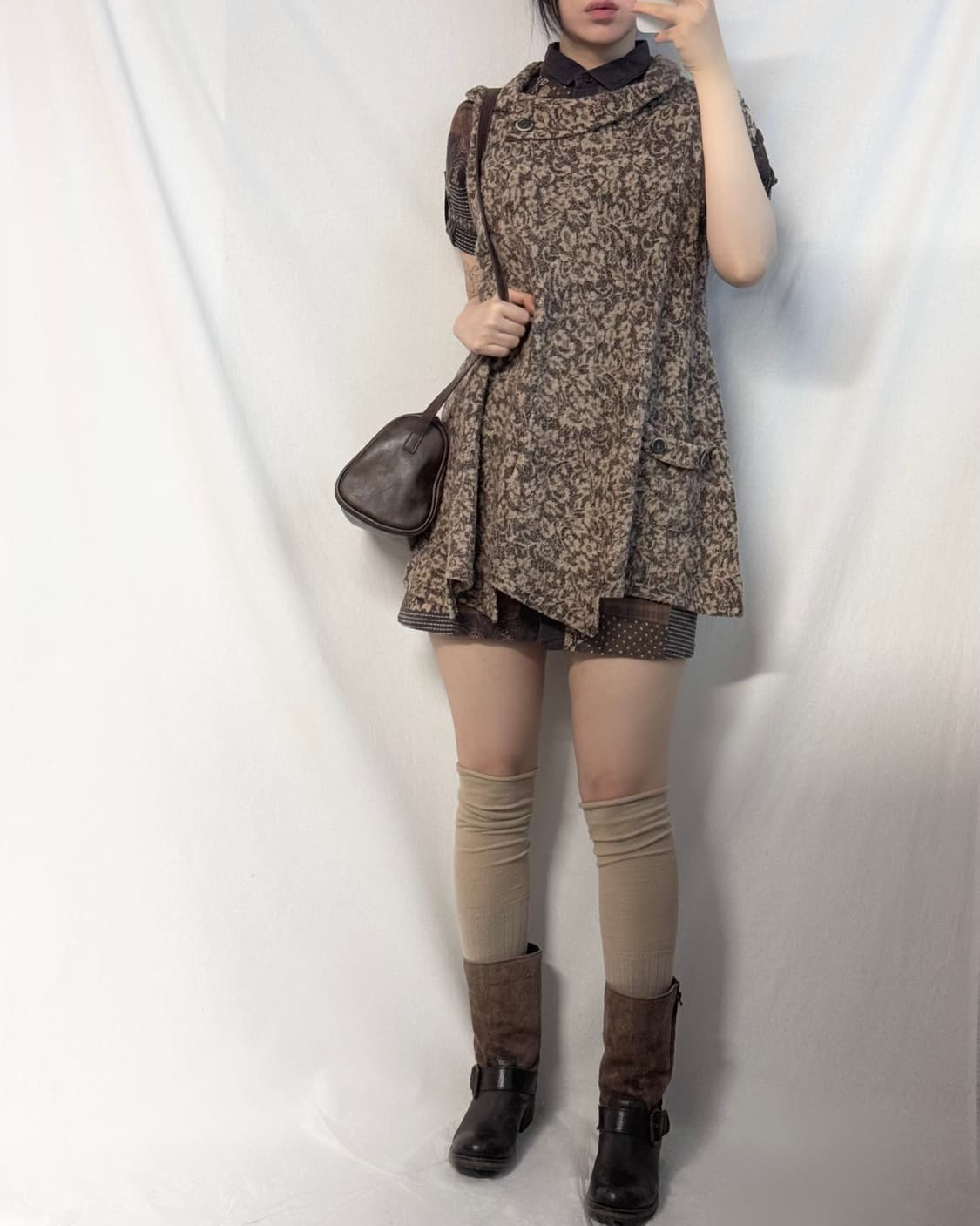 패치 워크 셔츠 드레스 상품이미지8