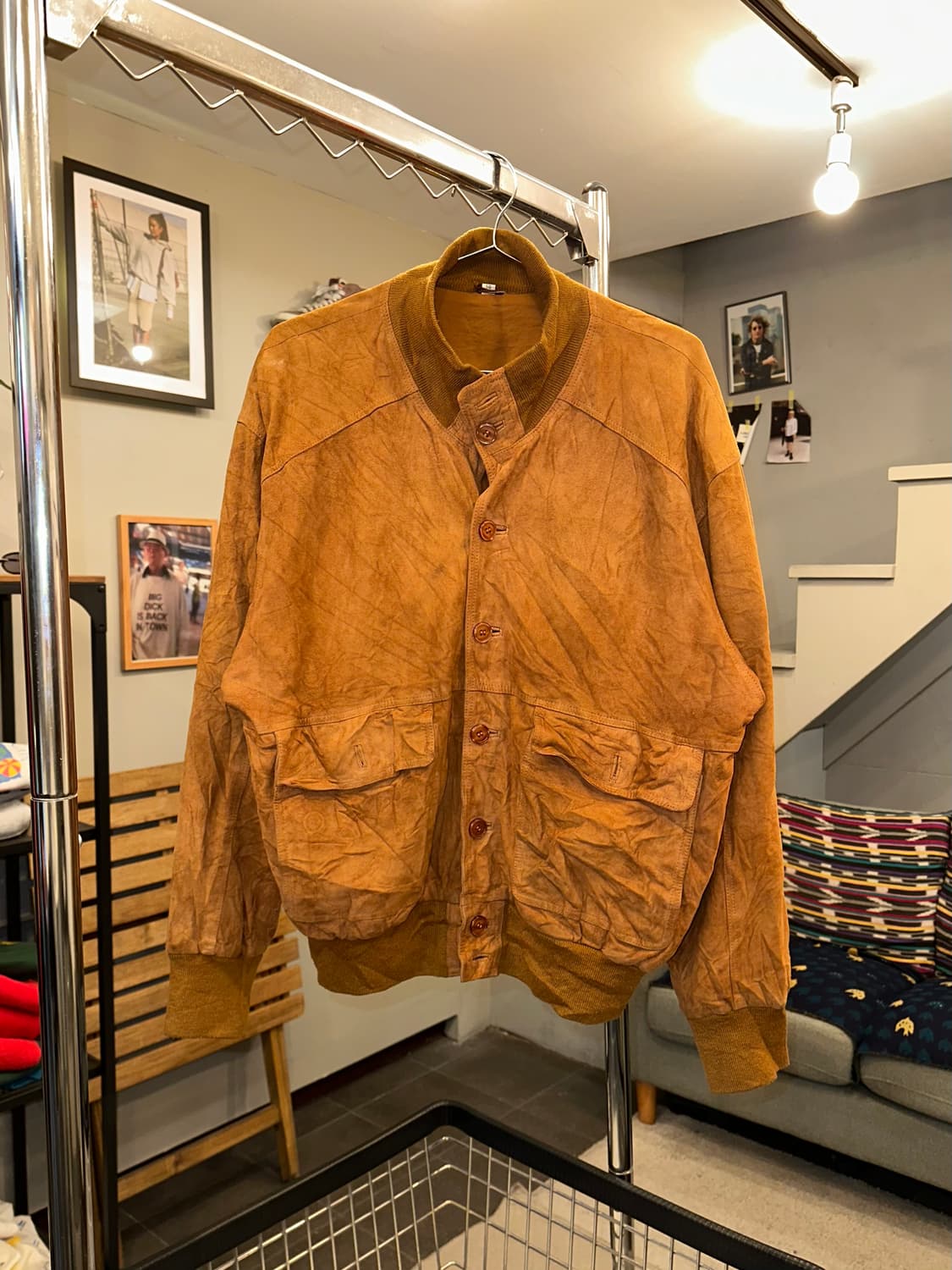 Old Euro genuine leather suede jacket 상품이미지5