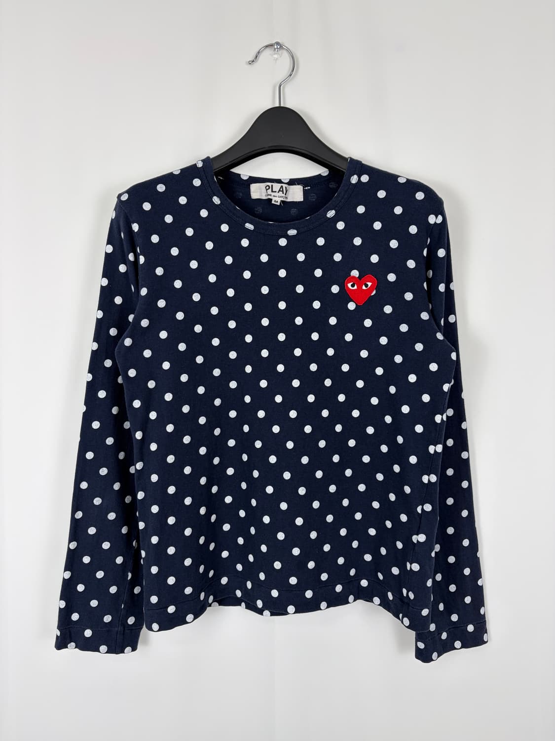 a258) 꼼데가르송 레드와펜 도트 롱슬리브 상품이미지1