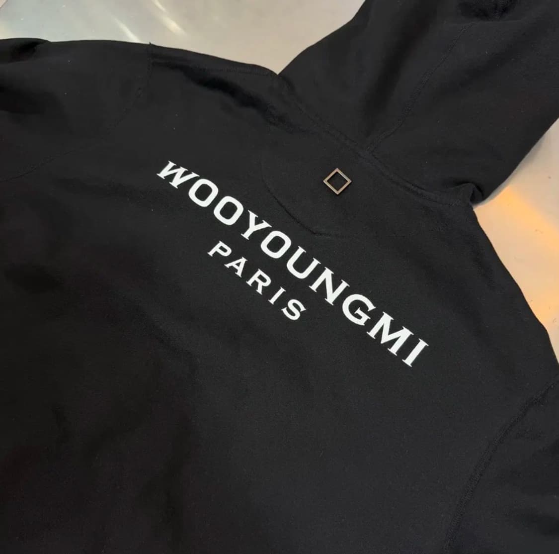 [정품] 우영미 미니 로고 블랙 후드 스웨트셔츠 Size 46 상품이미지3