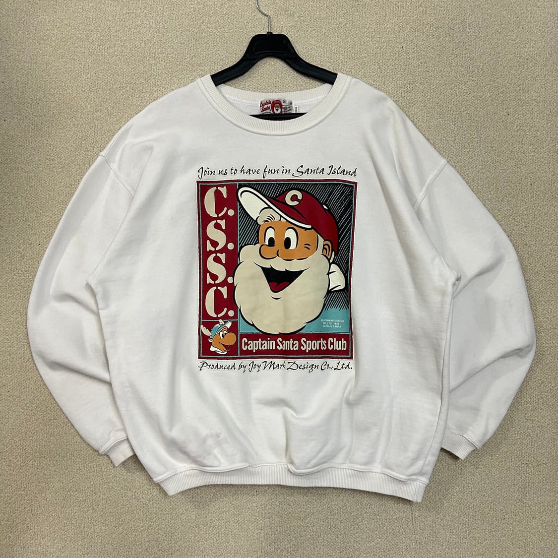 (L) 90s 캡틴산타 화이트 라운드 스웻 맨투맨 상품이미지1