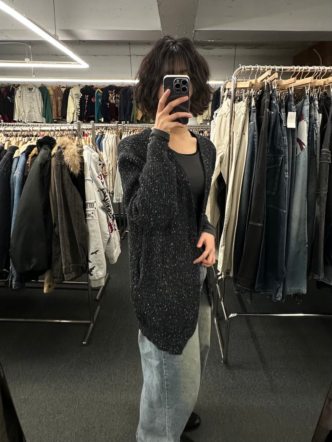 OS)MOUSSY 빈티지 여성 보카시 니트 롱 가디건 상품이미지2