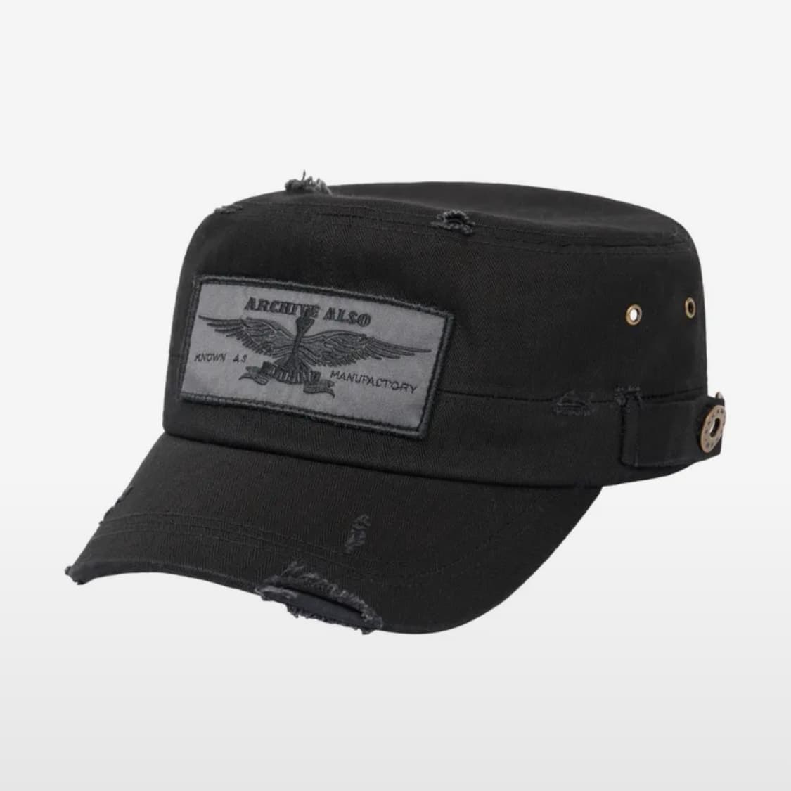 아캄 다영 데미지 밀리터리 캡 블랙 구해요 상품이미지1