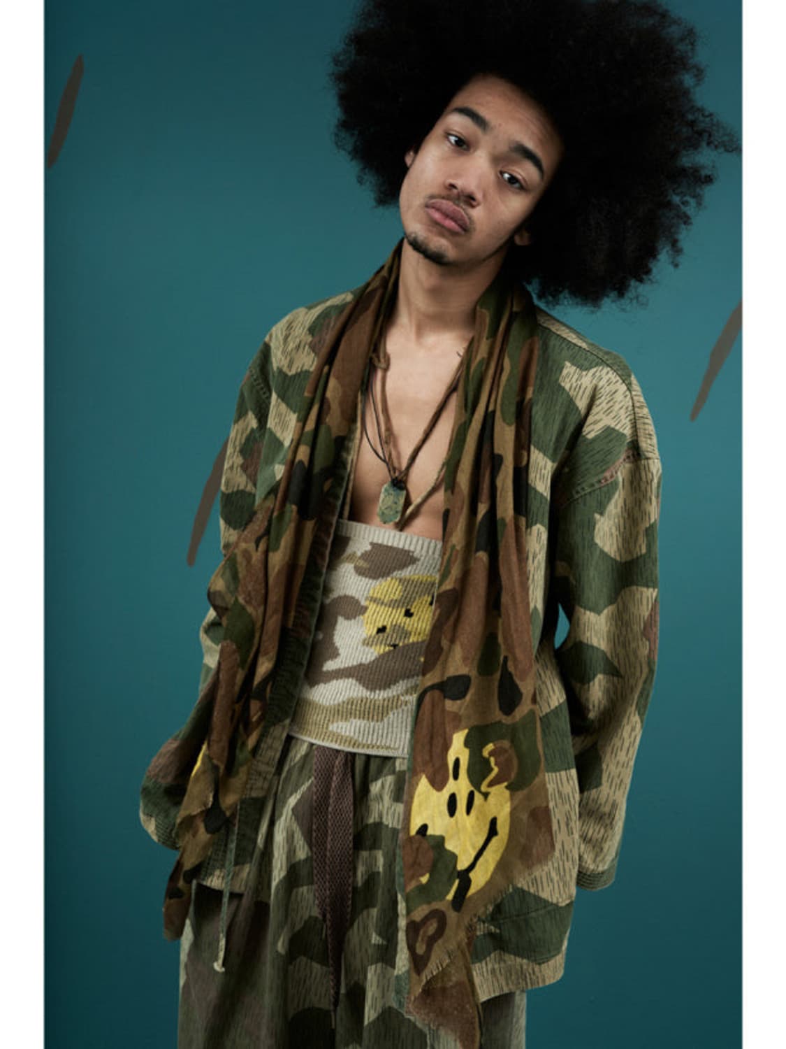 [os] 캐피탈 스마일 카모 스카프 머플러 상품이미지1