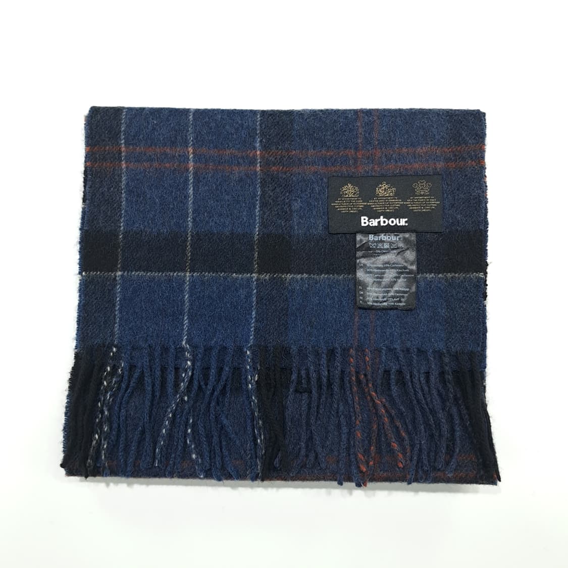 MX277 바버 네이비블랙 타탄체크 메리노울 캐시미어 목도리 머플러 상품이미지6