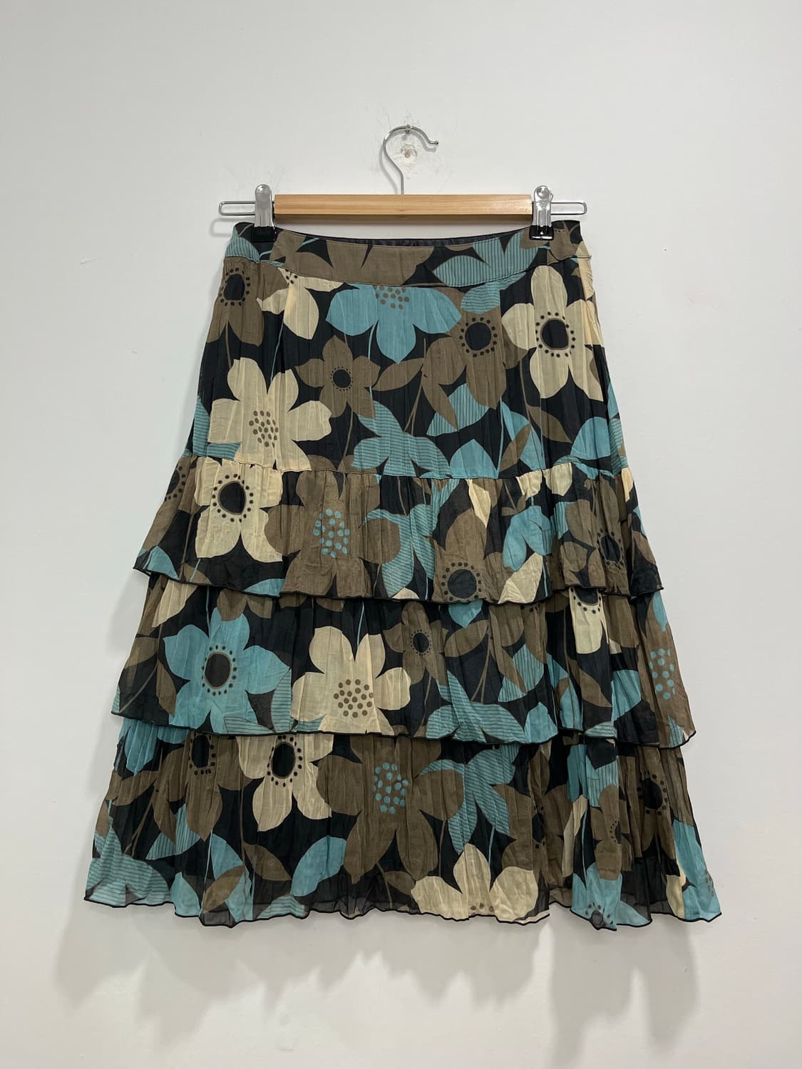 일본 빈티지 플라워 패턴 캉캉 레이어드 미디 스커트 상품이미지6