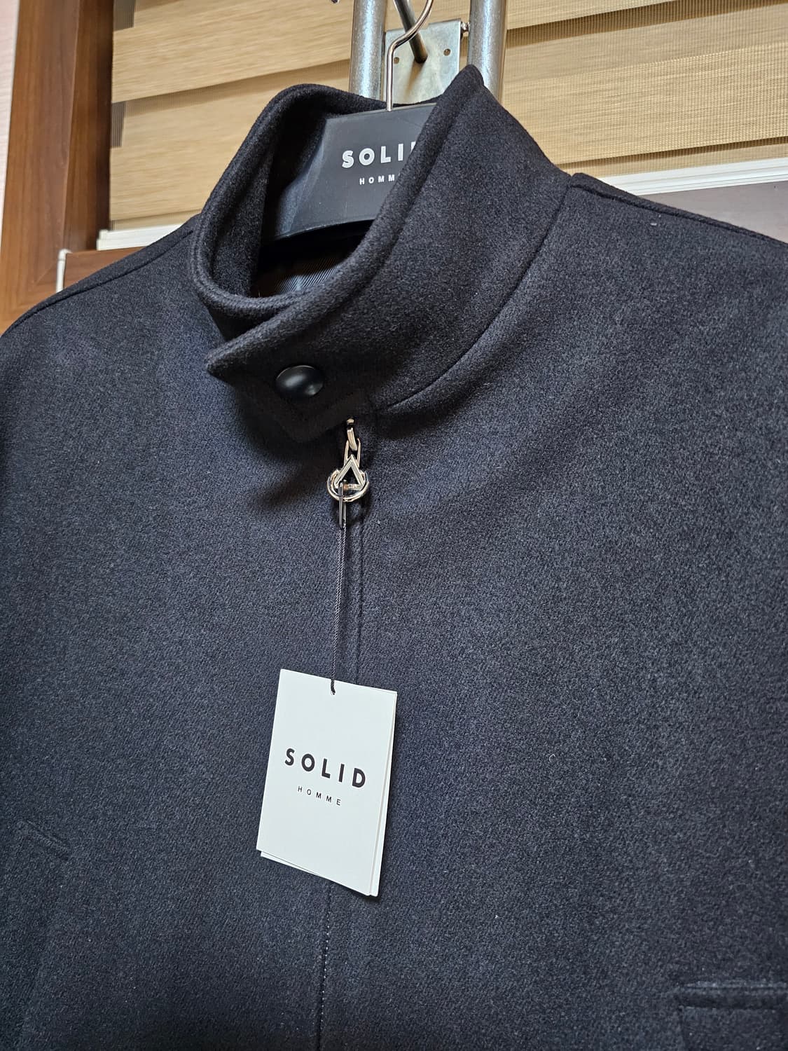 솔리드옴므 명작 하이넥 울 크롭자켓 블랙 46 상품이미지2