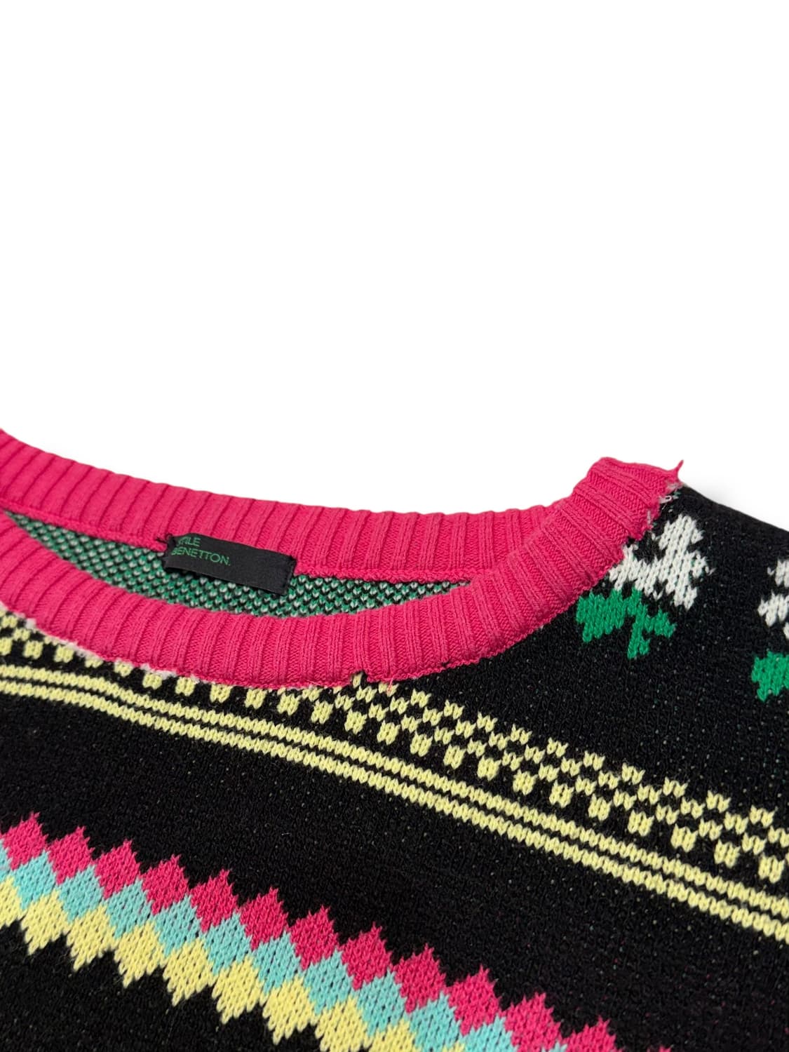 베네통 우먼스 빈티지 패턴 니트 (S)   상품이미지3