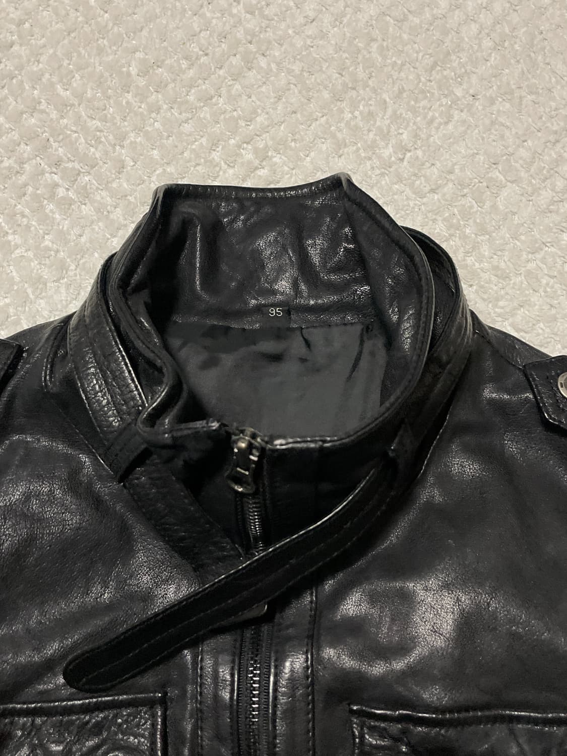 광희시장 웨스턴 무드 2WAY 램스킨 양가죽 포켓 레더 자켓 상품이미지4