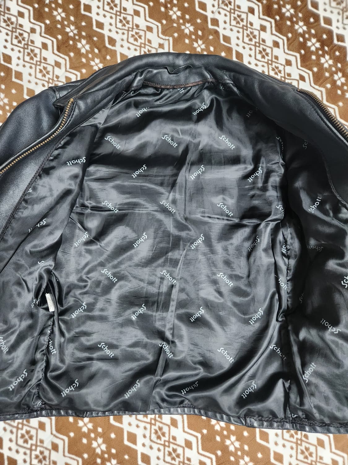 Schott 쇼트 N.Y.C 레더 싱글 라이더 (착샷) 상품이미지3