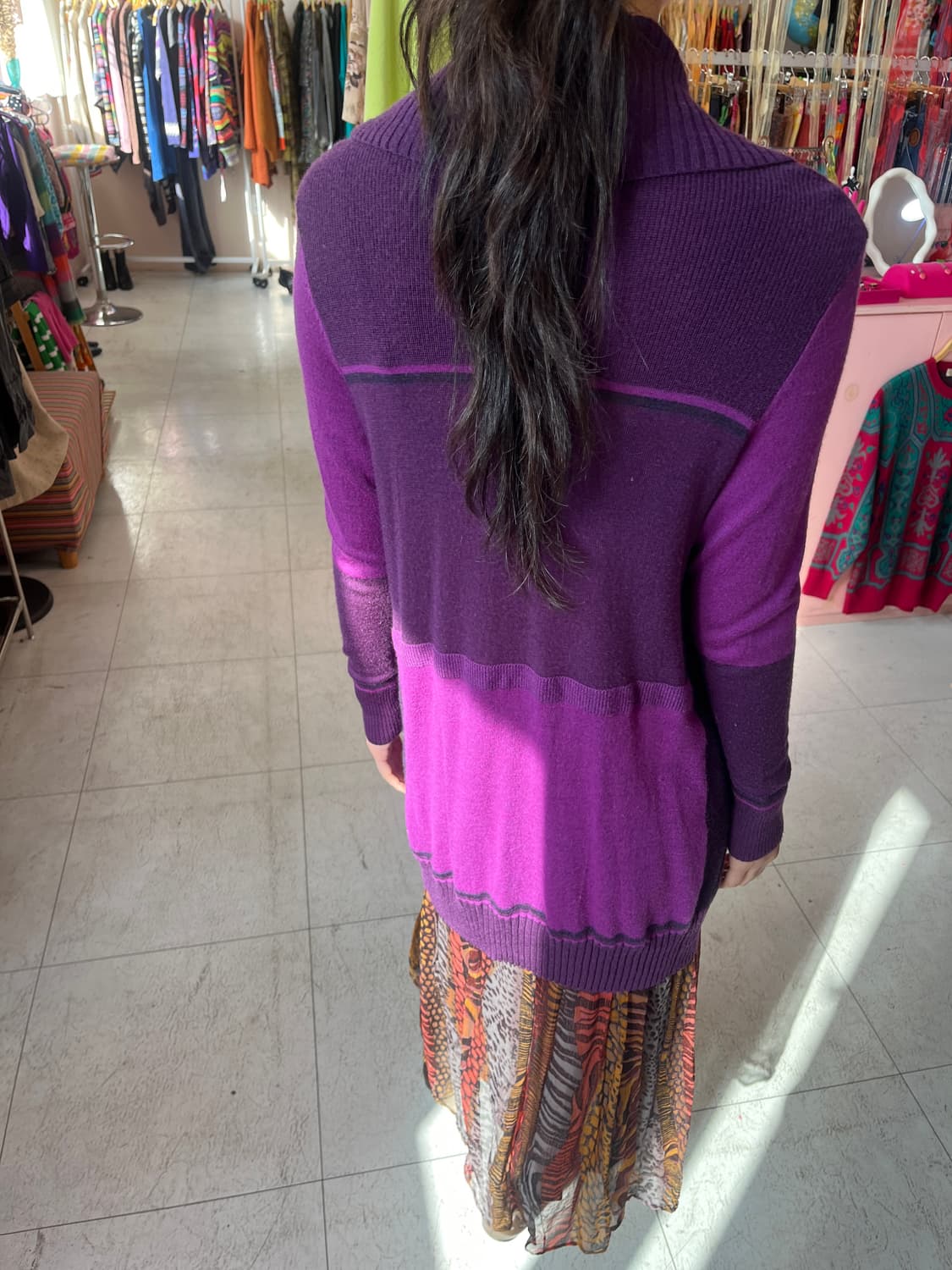 딥 퍼플 울 레이어드 가디건 자켓 상품이미지10