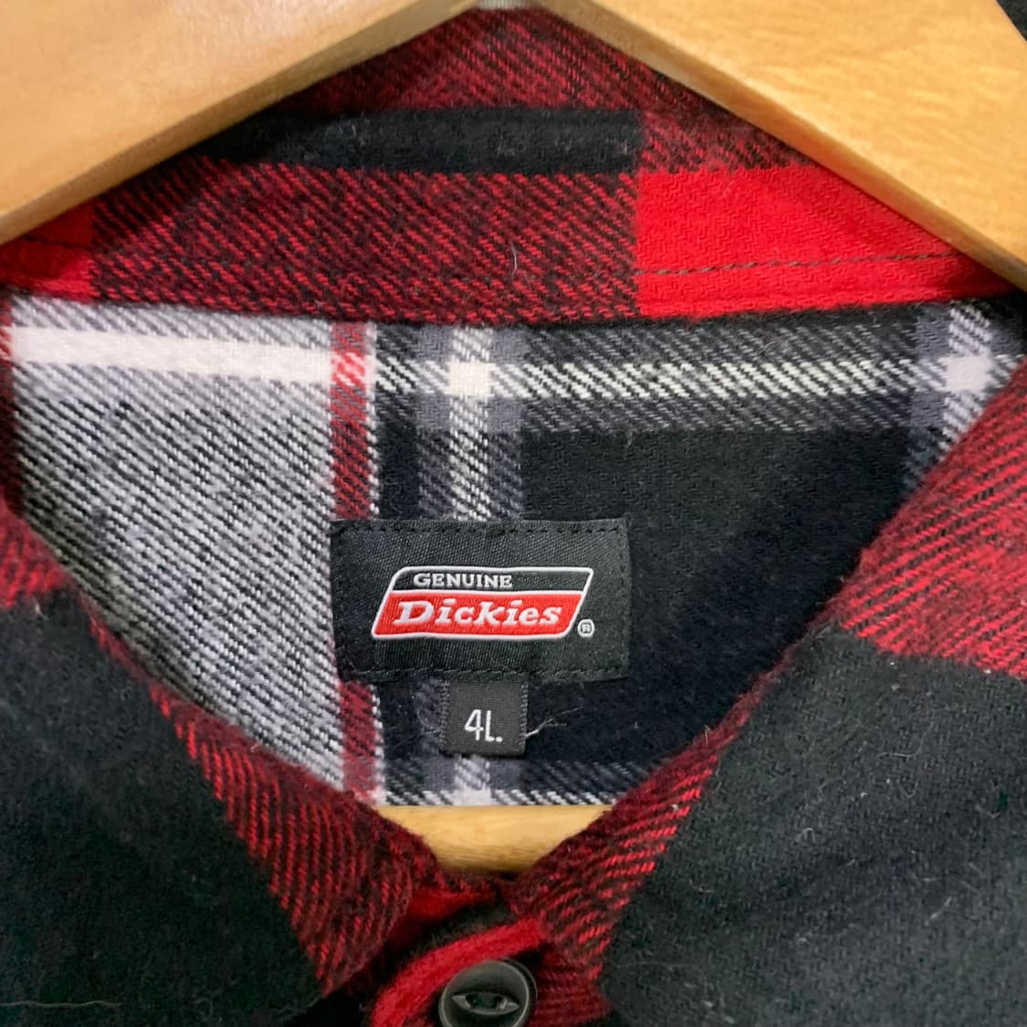 디키즈 y2k 빈티지 언발란스 레드/블랙 체크 셔츠 남방 상품이미지7