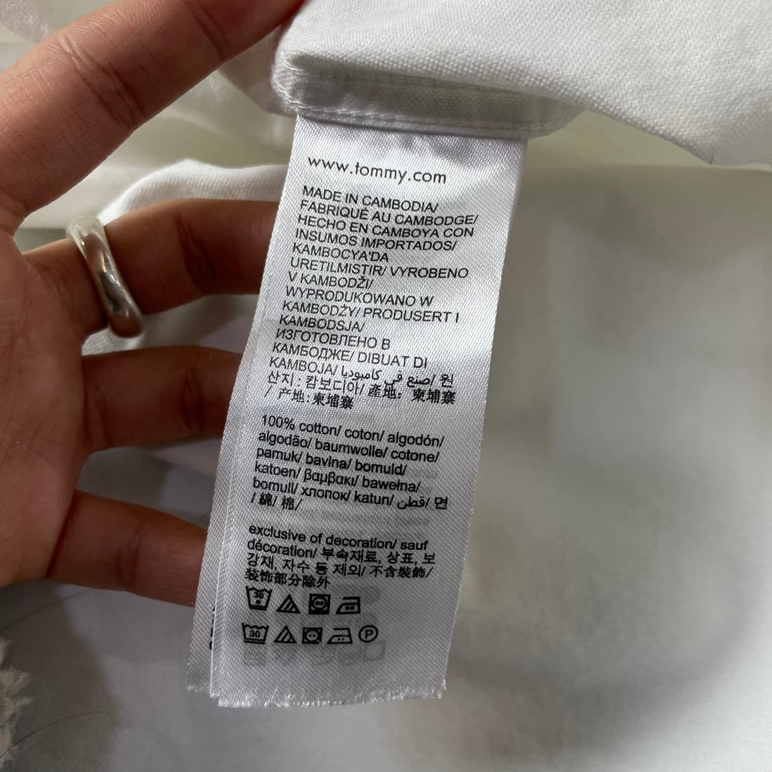 타미진스 화이트 로고자수 긴팔 셔츠 클래식핏 XXL 상품이미지6