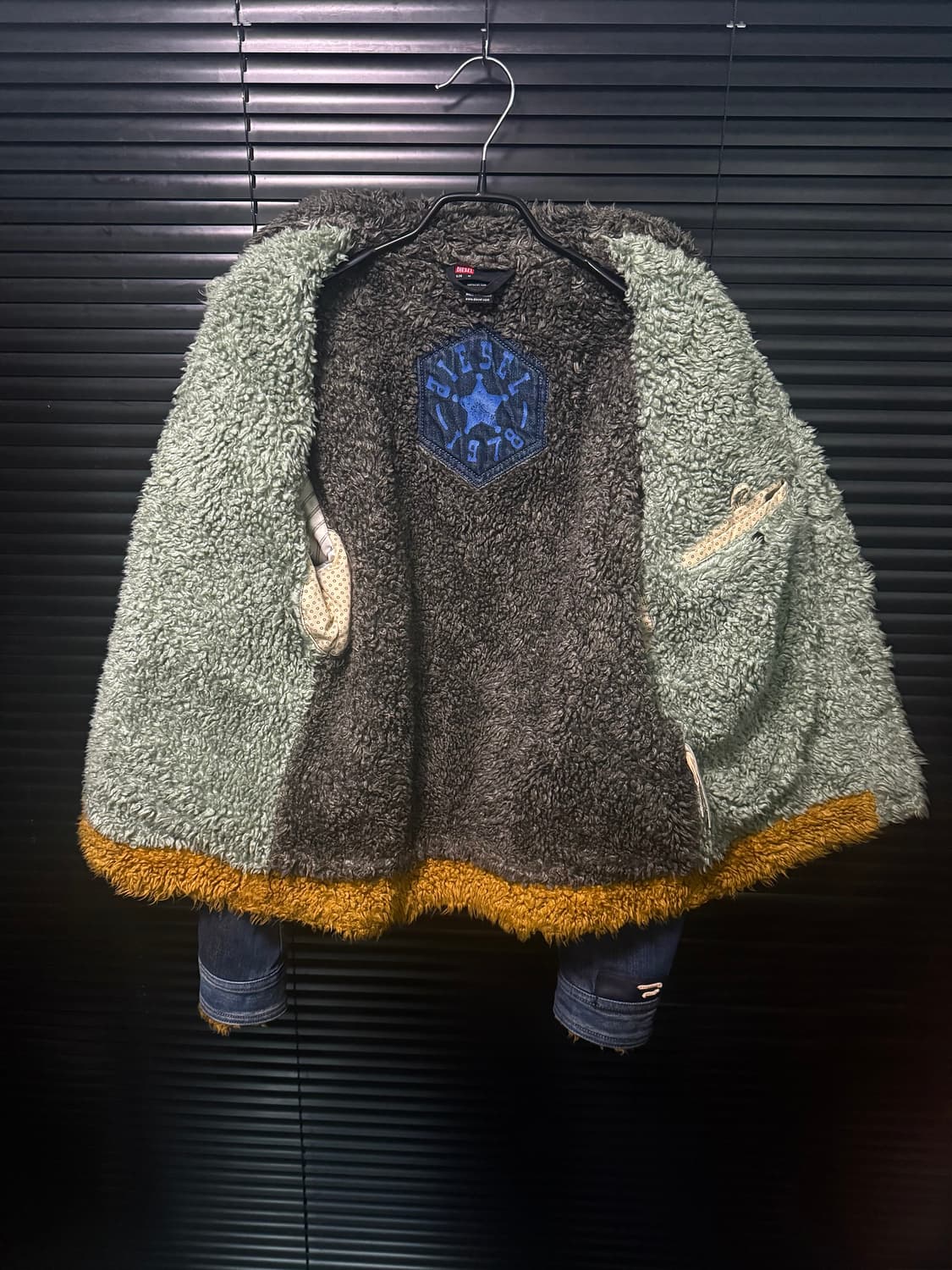 디젤 웨스턴 데님 트러커 쉐르파 털 자켓 M 95 명품 빈티지 워시드 락 상품이미지7