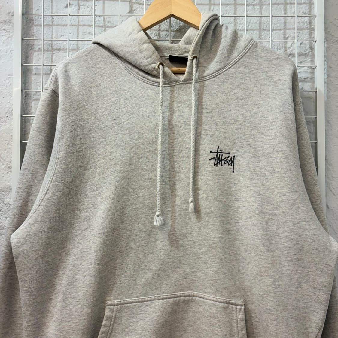 스투시 빅 로고 그레이 후드티 L 상품이미지3