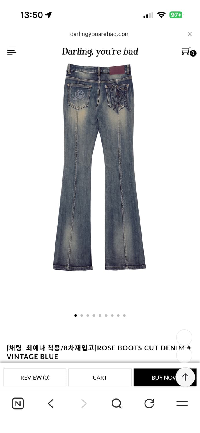 달링유어배드 로즈 부츠컷 데님 빈티지 블루(s) 상품이미지5