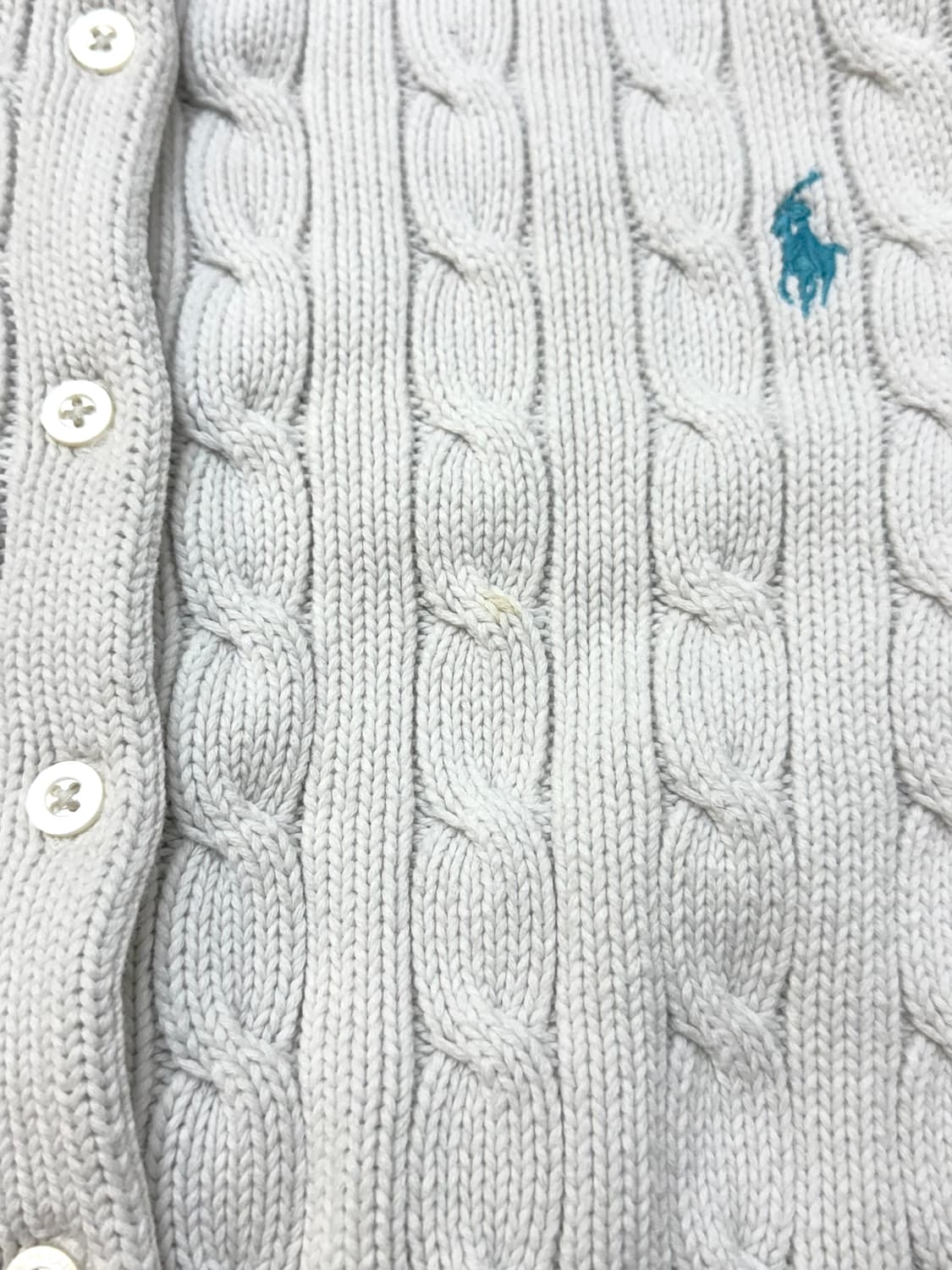 Polo sports 랄프로렌 스포츠 화이트컬러 케이블 니트 가디건 상품이미지8