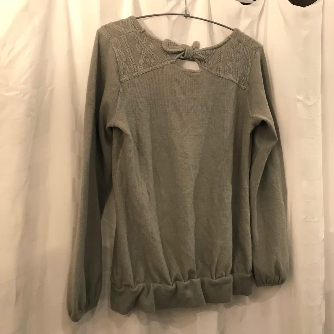 JPN Vintage 하구미 모리걸 백리본 꽈배기 니트 상품이미지3