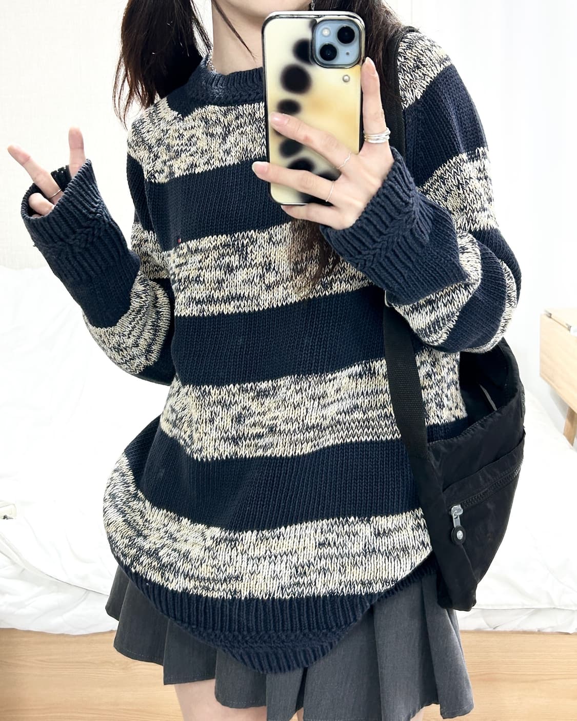 타미힐피거 미니로고 단가라 니트 상품이미지3