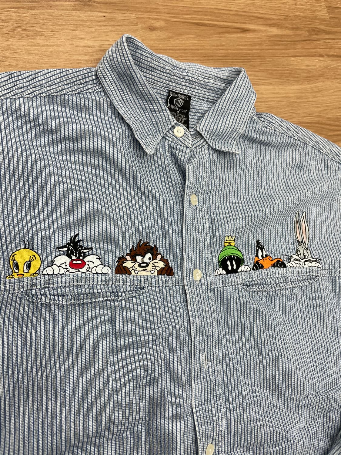 루니툰즈 스트라이프 데님 셔츠 (L~XL) 상품이미지2