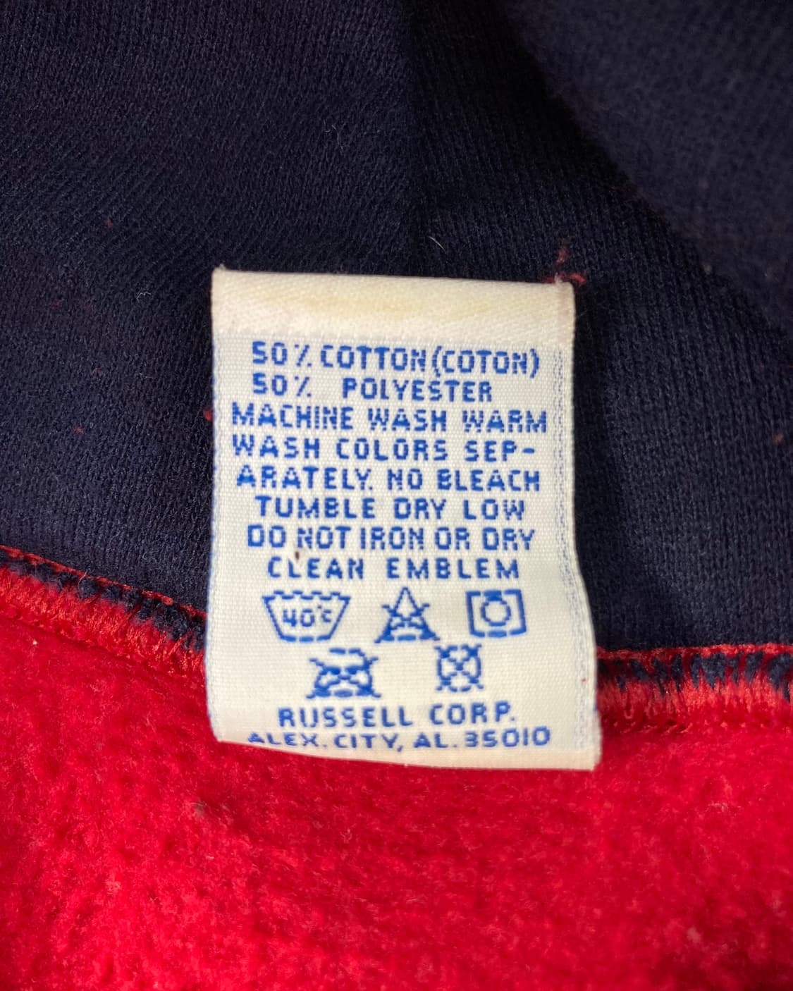 90s Russell Hoodie (red/navy) 상품이미지4
