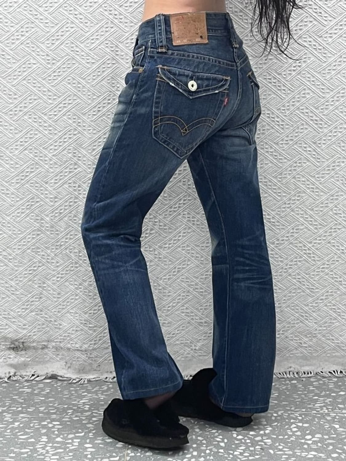 리바이스 523 키치 페인팅 패치 데미지 데님팬츠 32인치 C10528 상품이미지1