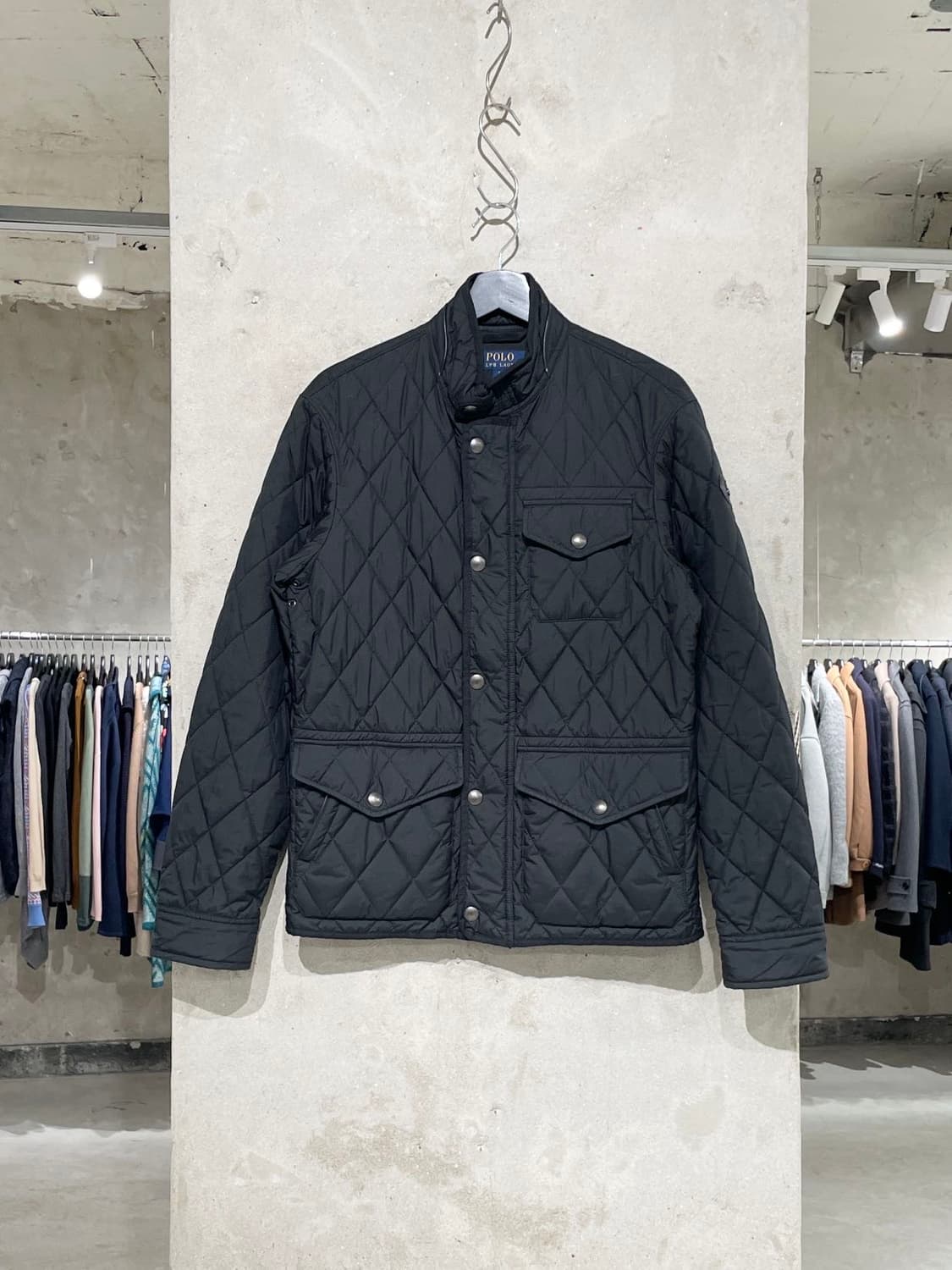 폴로 랄프로렌 블랙 스냅버튼 폴리에스터 퀼팅 자켓 상품이미지1