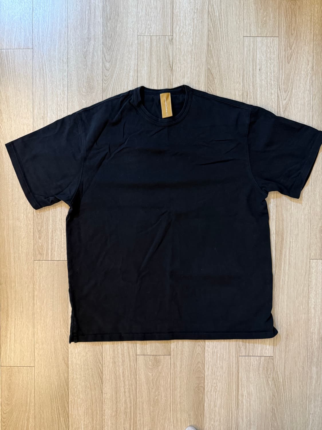 프리즘웍스 OG 더블 립 오버사이즈 티셔츠 오트밀 블랙 L 상품이미지4