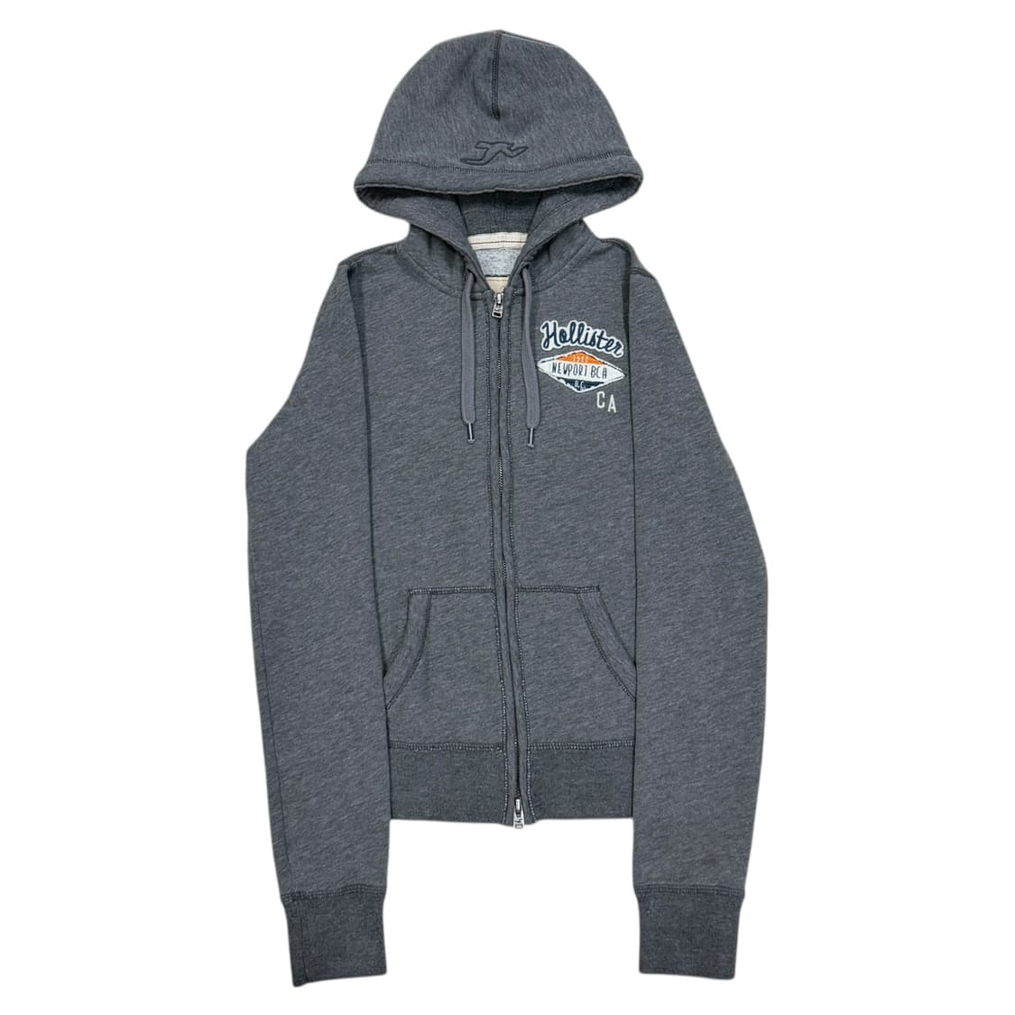 홀리스터 스펠로고 딱붙핏 Y2K 그레이 후드집업 자켓 XS 상품이미지1