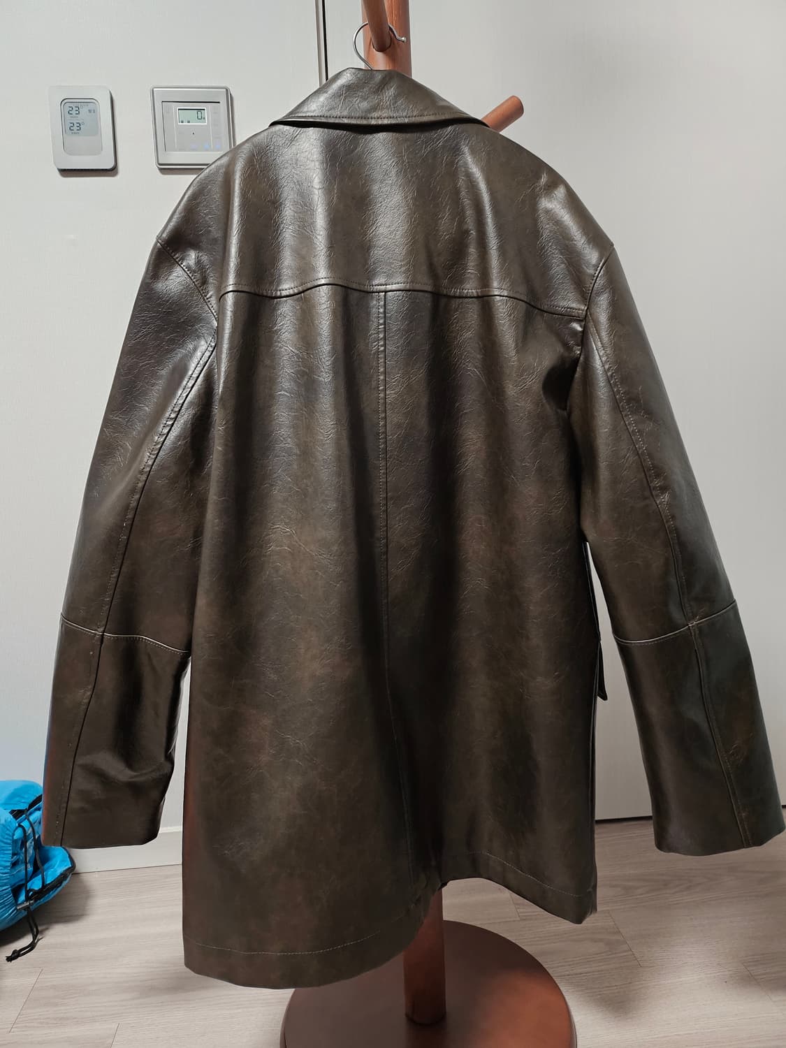 비슬로우 퍼플 washed leather car coat BROWN 상품이미지3