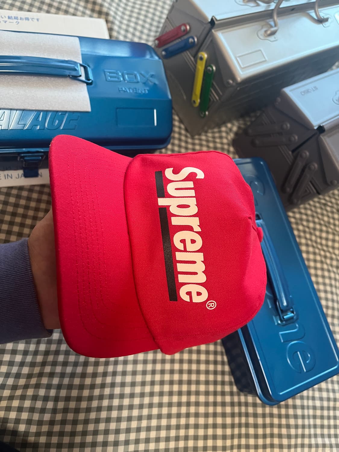 슈프림 언더라인 육각 볼캡 레드 상품이미지1