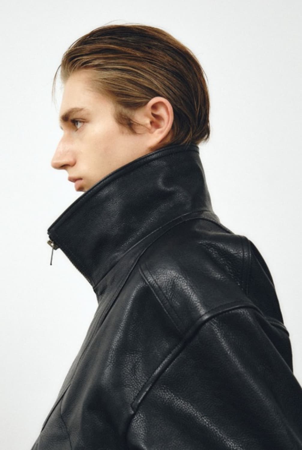 노이어 카우 레더 하이넥 블루종 (52) / 택보유 상품이미지9