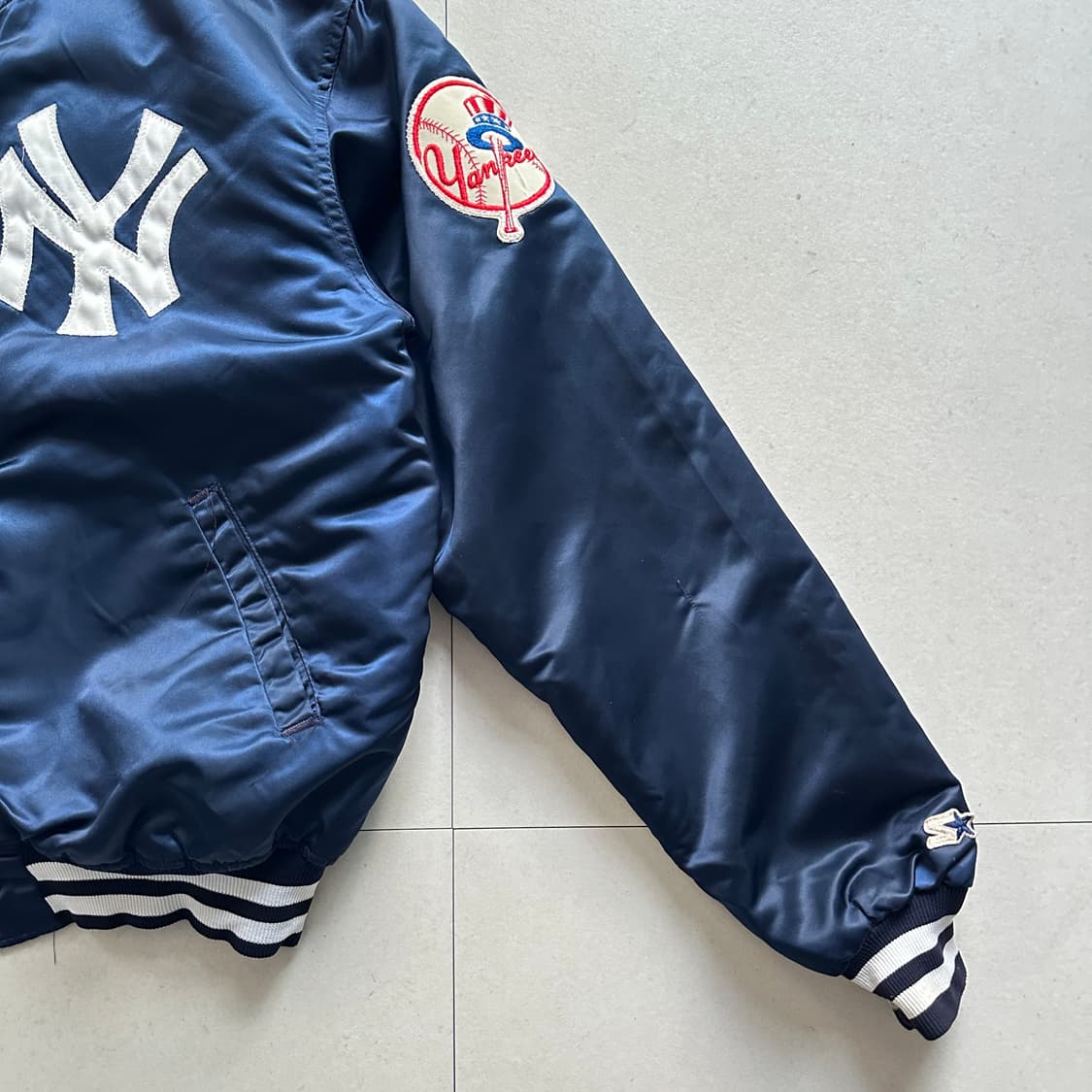 90s 스타터 뉴욕양키스 스타디움 바시티 자켓 MADE IN USA 상품이미지3