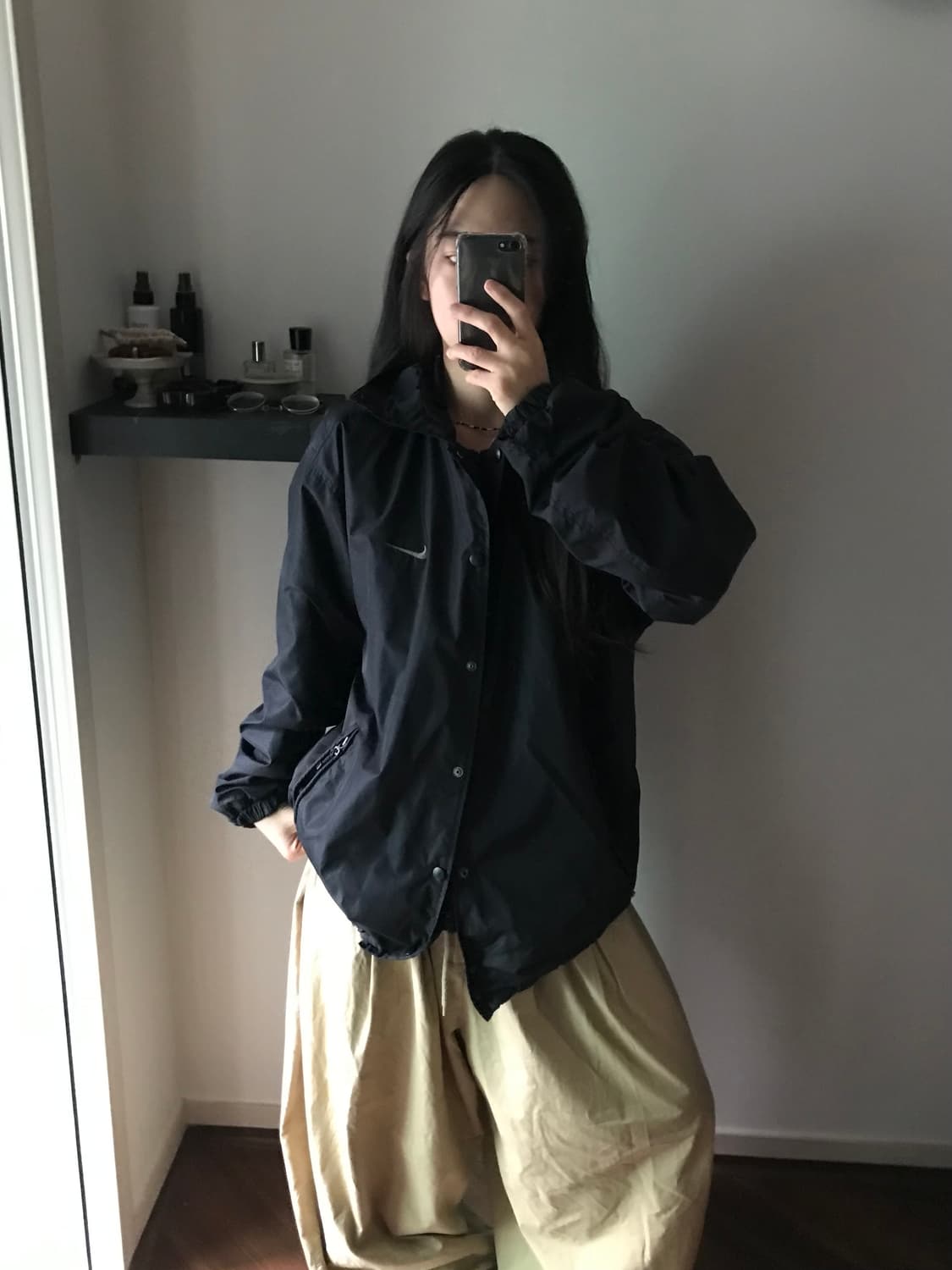 나이키 스우시 올드스쿨 블랙 바람막이 상품이미지3