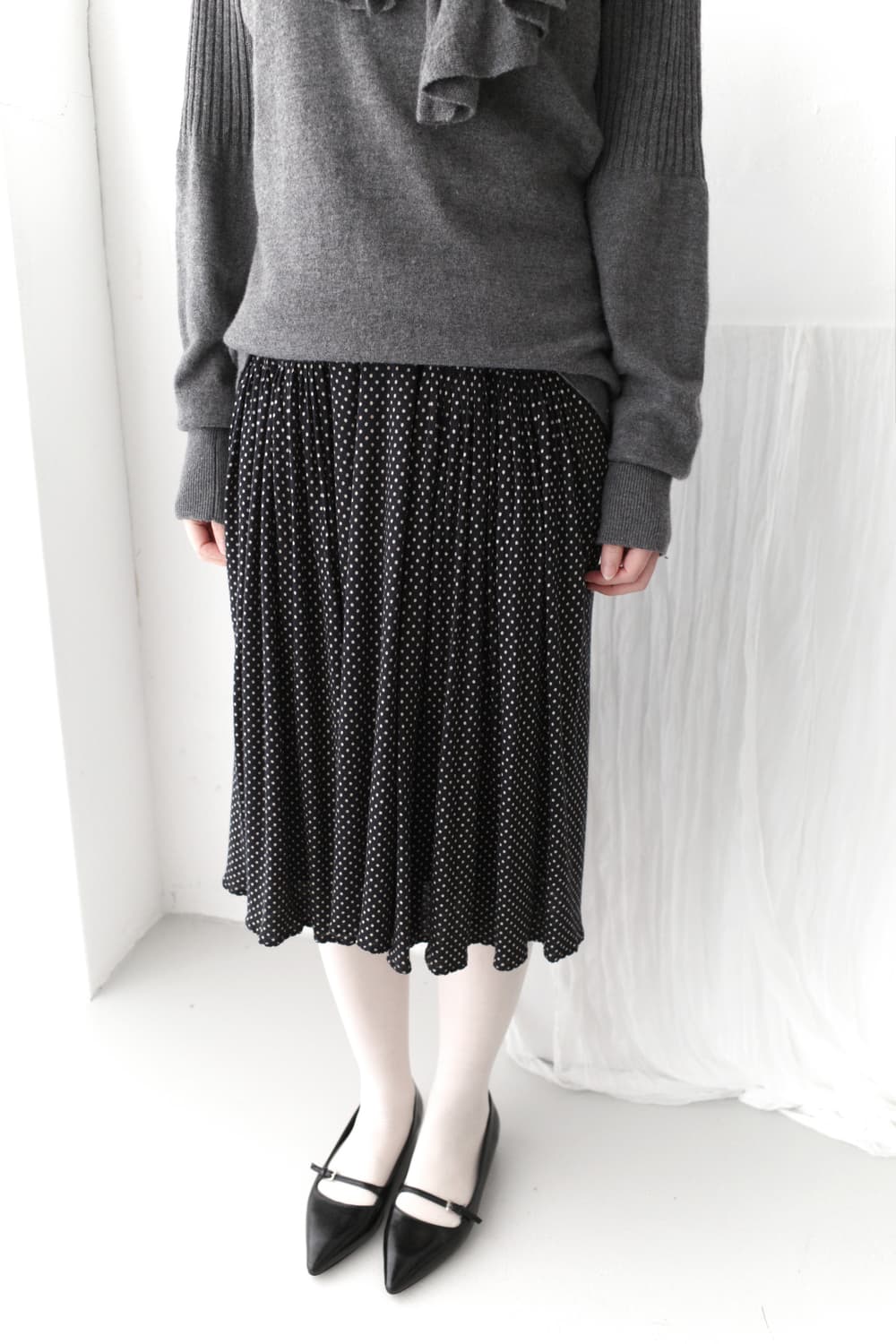 max mara) dot pleats skirt 상품이미지5