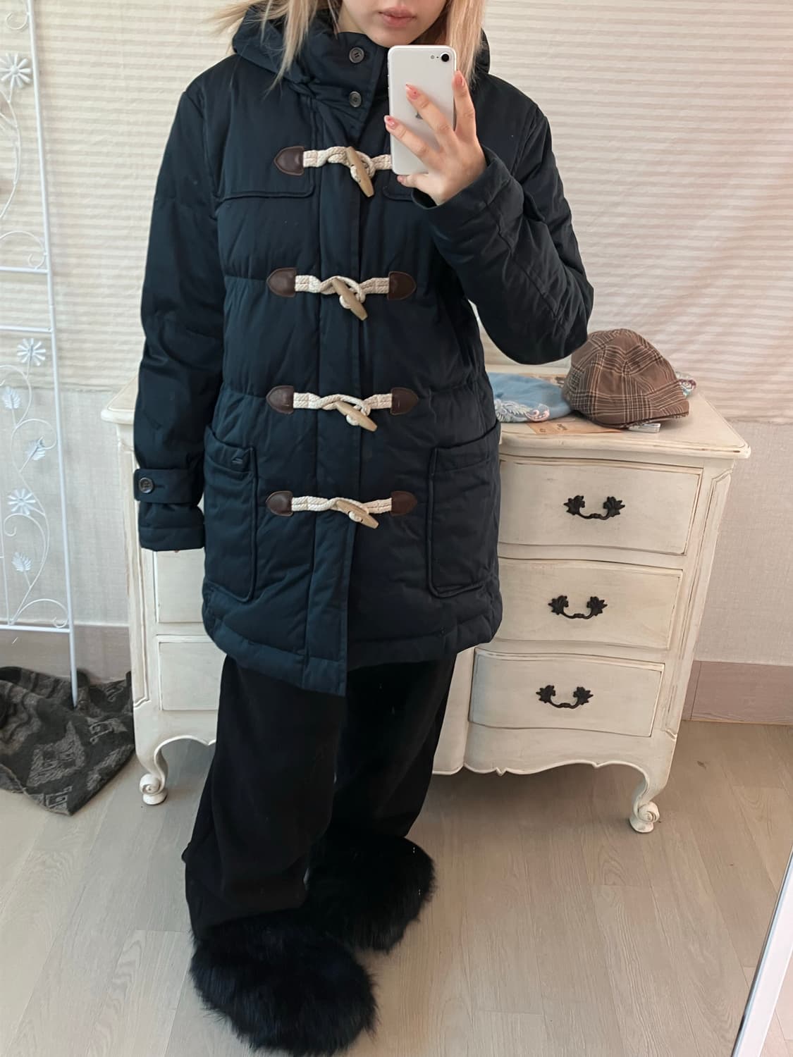 jpn vintage 라코스테 네이비 더플 롱패딩  상품이미지2