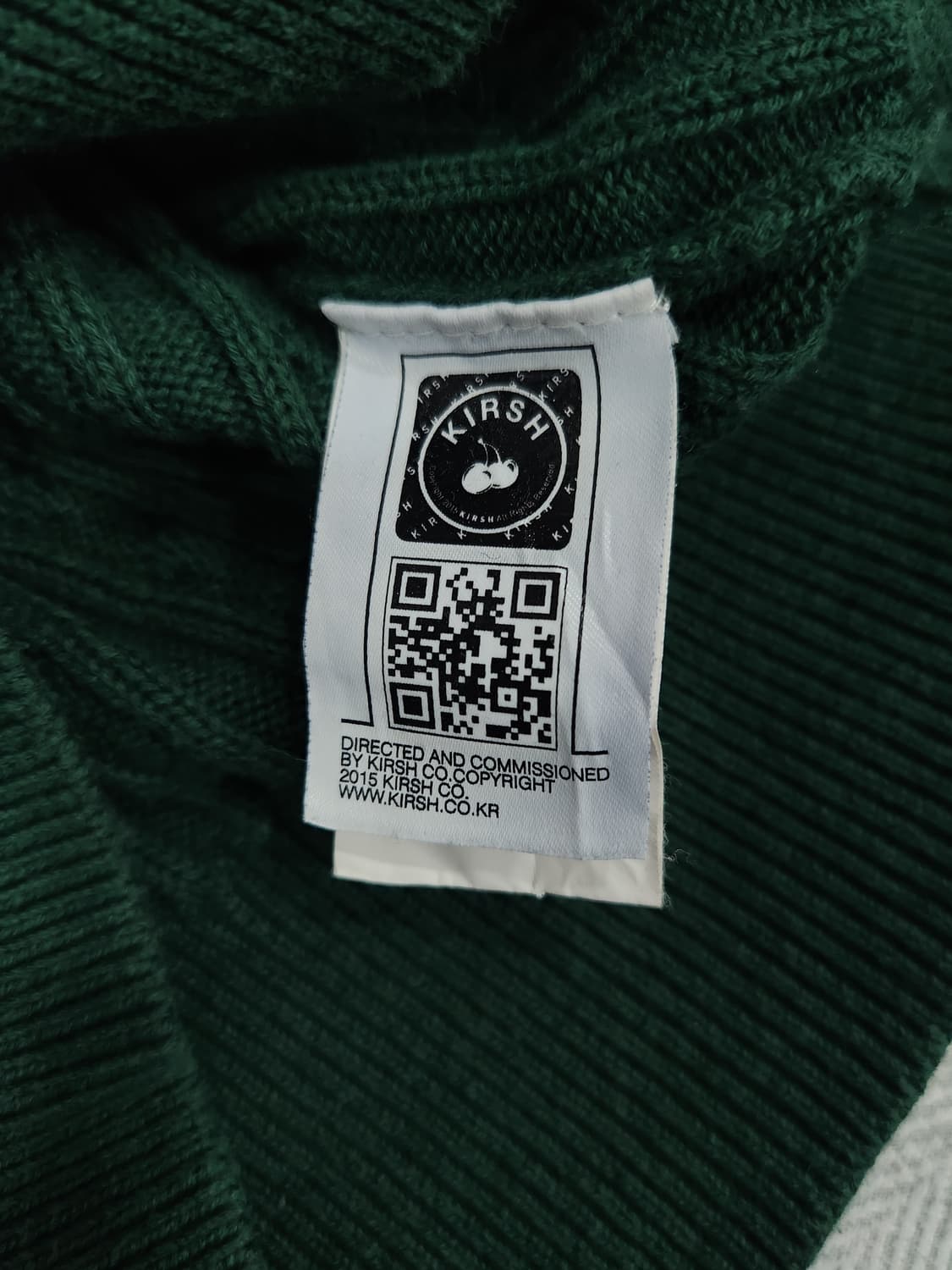 키르시(Kirsh) 스몰 체리 케이블 크롭 니트 [다크 그린] 상품이미지6