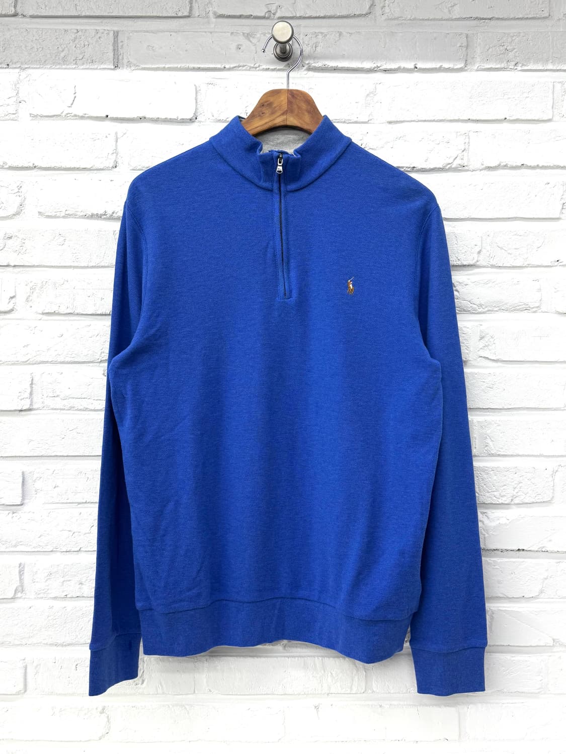 폴로 블루 반집업 니트 상품이미지3