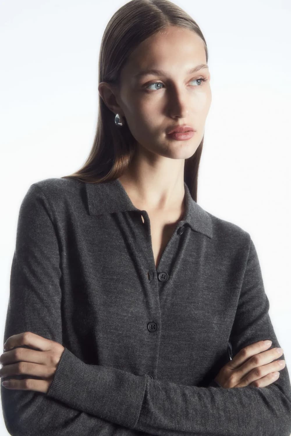 Cos 코스 메리노 울 칼라 가디건 xs 상품이미지2