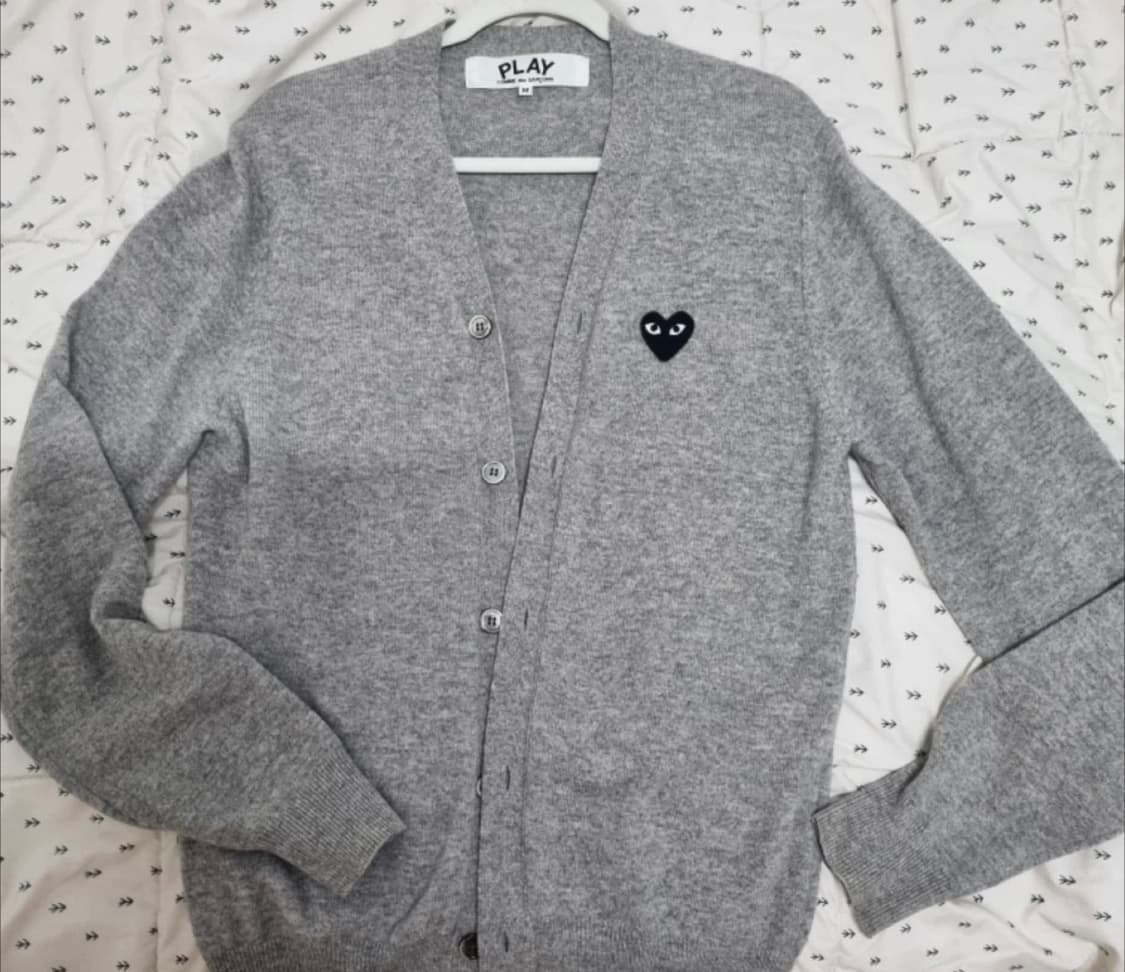 정품 꼼데가르송 M 회색 가디건 상품이미지1