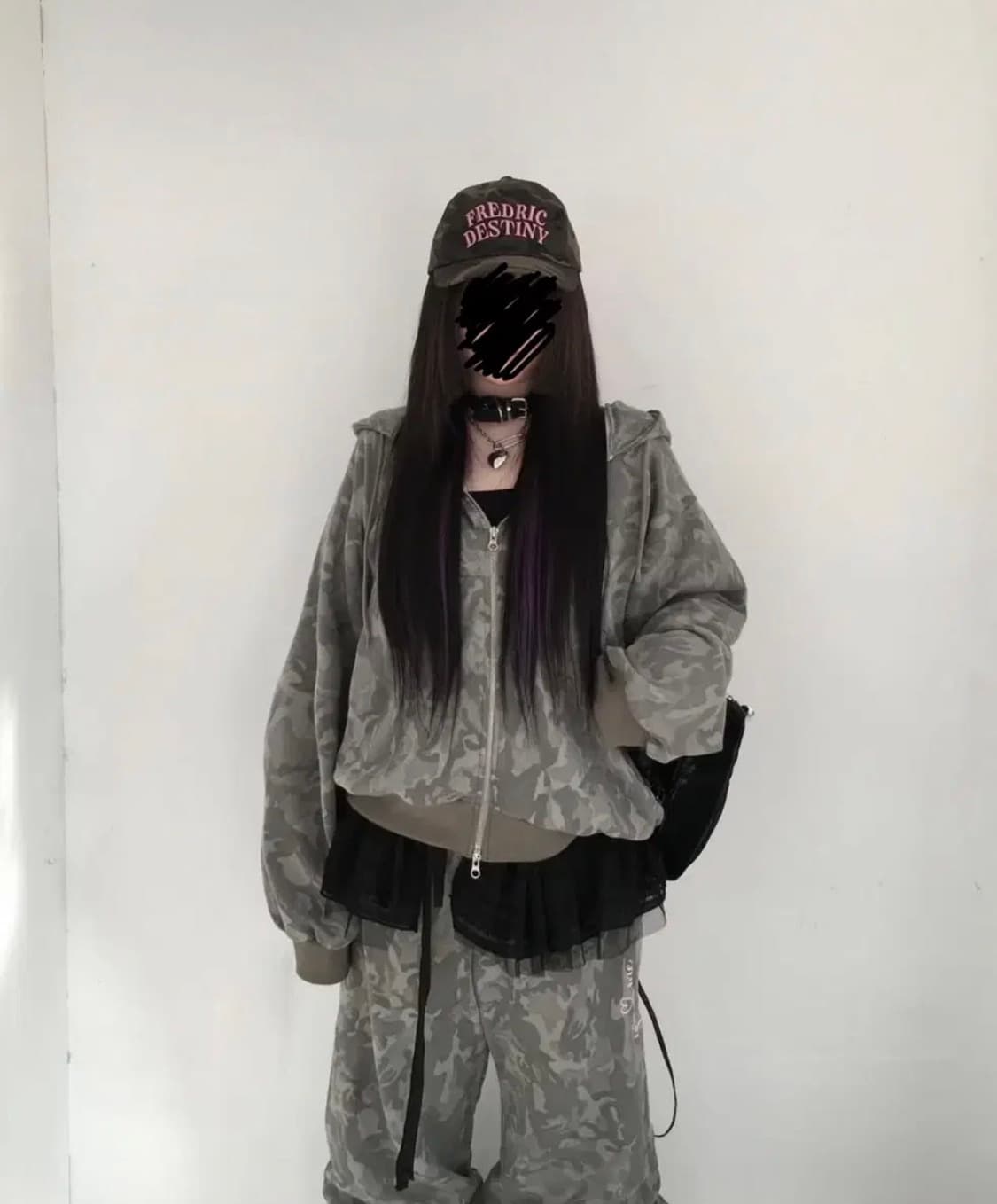 플레이걸모드 에이블리 카모후드집업 트레이닝세트 상품이미지2