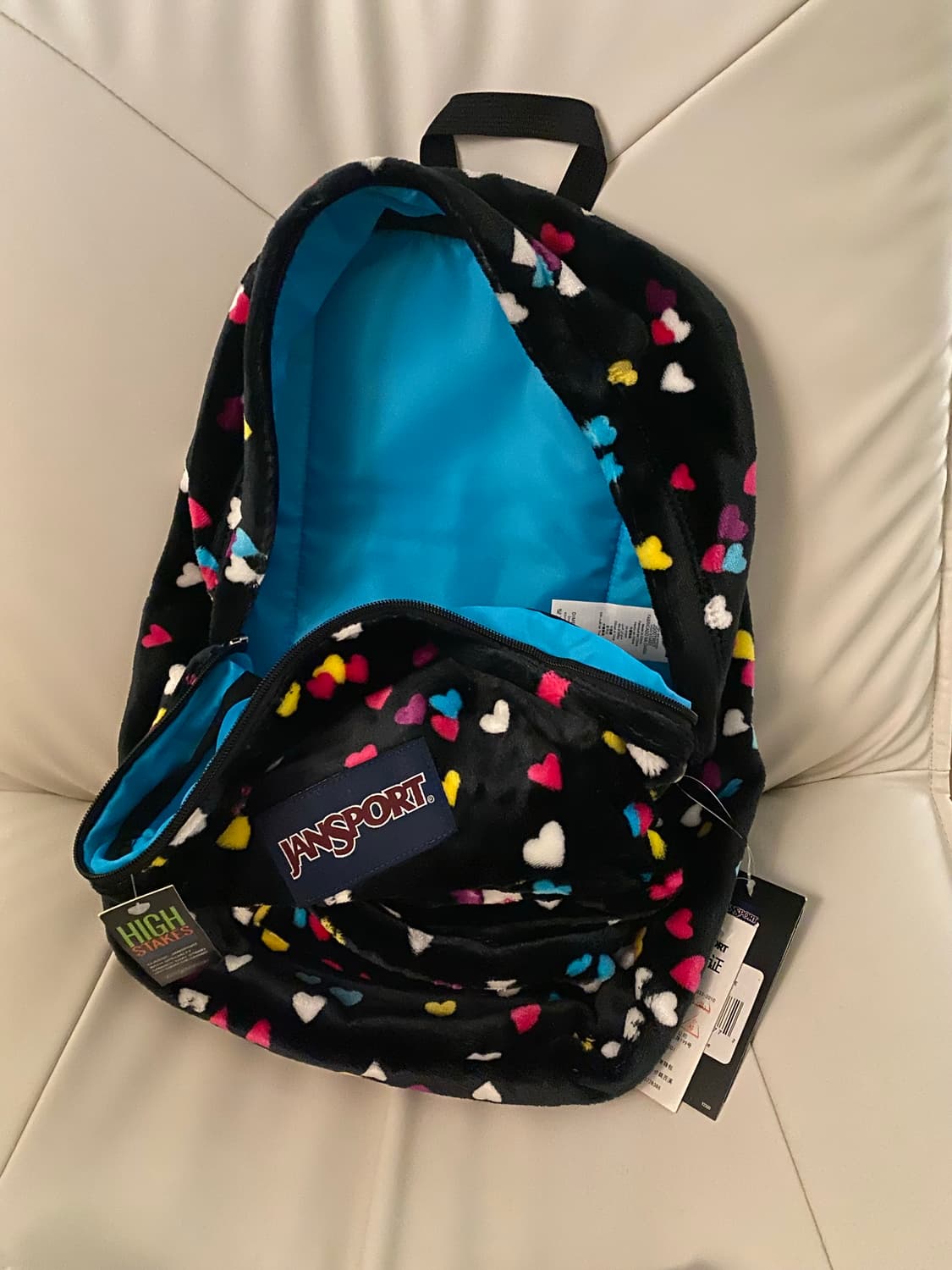 새상품** 잔스포츠 하트 백팩 🖤 벨루어 벨벳 모리걸 긱시크 도트 상품이미지6