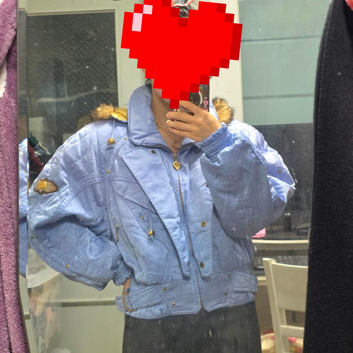 일본빈티지 y2k 스키 퍼 크롭 후드 패딩 상품이미지4