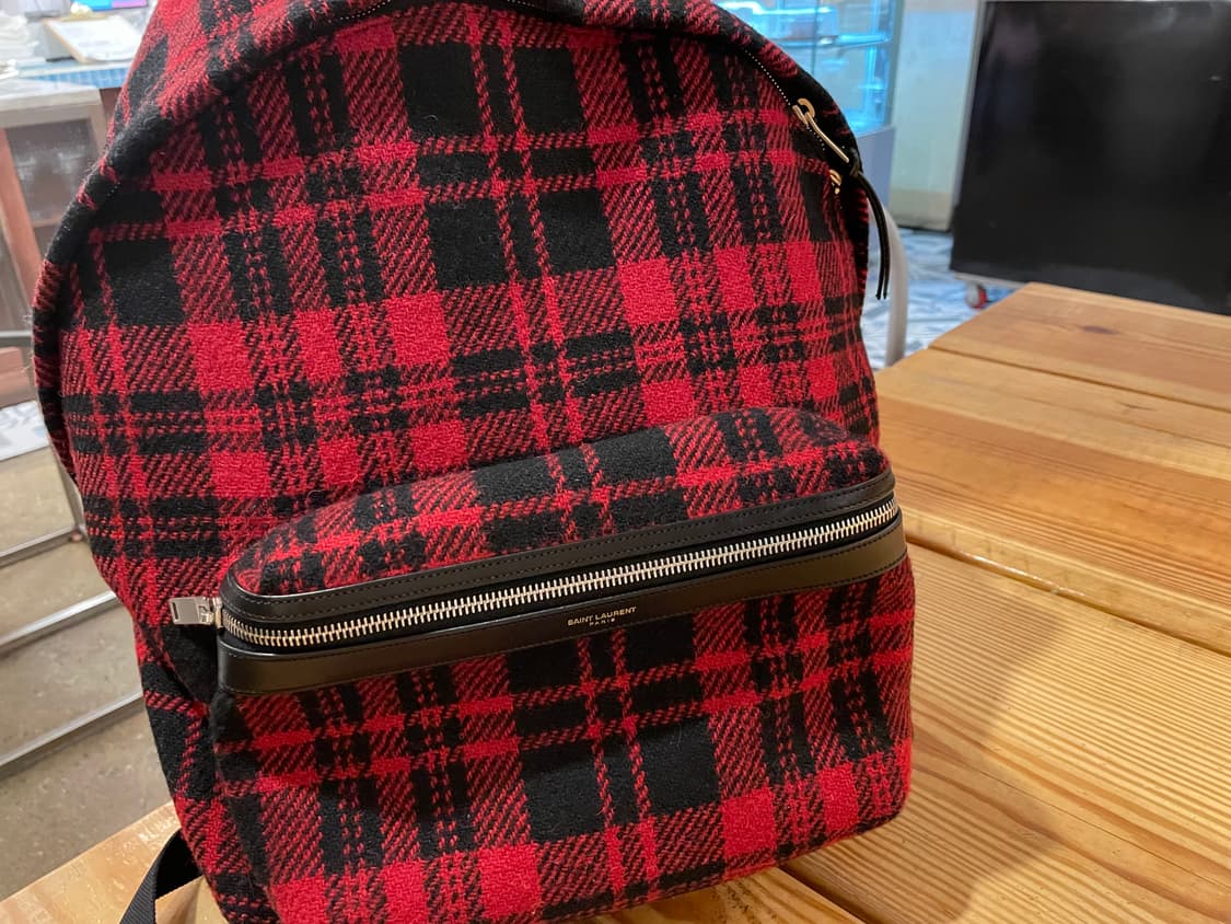 생로랑 타탄 체크 백팩 정품 상품이미지3
