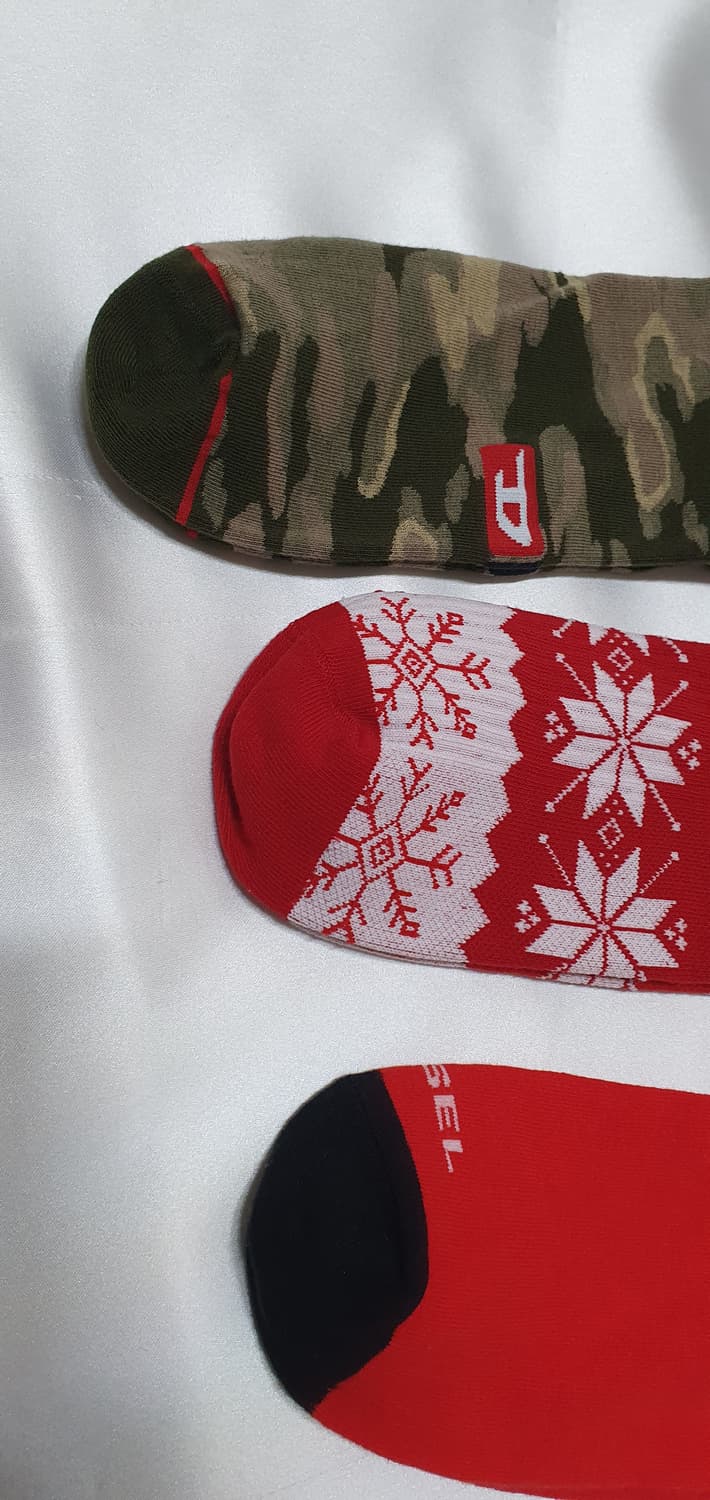 그린 블랙 레드 카모 스노우 눈꽂 불독 강아지 디젤 양말 상품이미지3