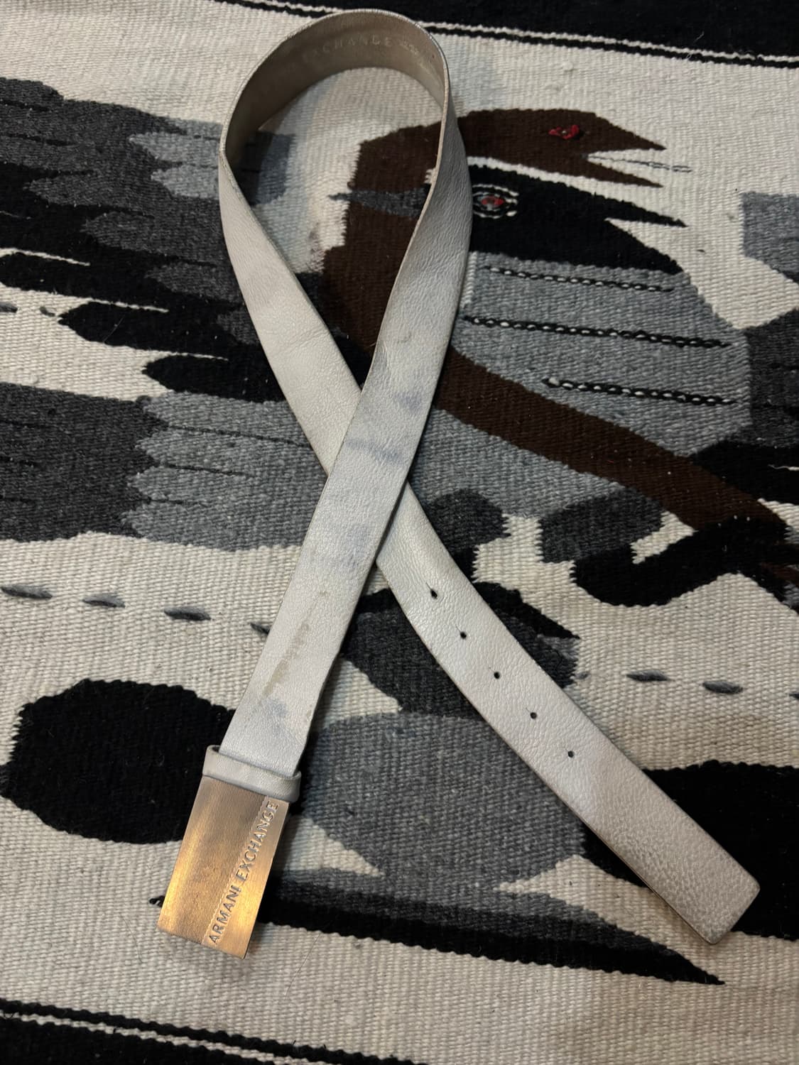ARMANI EXCHANGE 화이트 레더 벨트 상품이미지6